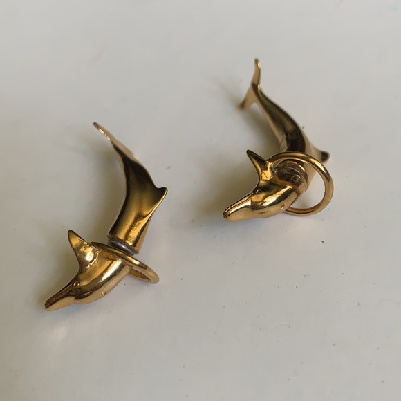 Jumping Dolphin vintage Earings - Picture 6 of 6